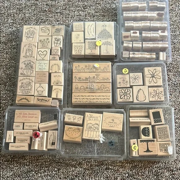 Stampin' Up! Assorted Rubber Stamps - Black and Tan Designs - Picture 1 of 9